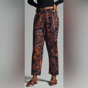 FARM RIO Butterfly Sky Pants Printed Pull-on Elastic Waist Size Medium
